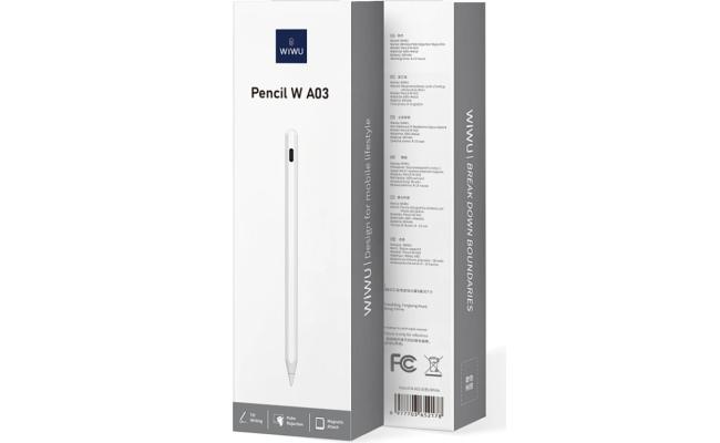 WiWU Pencil W A03 Magnetic Charging Stylus Pen For iPad - White